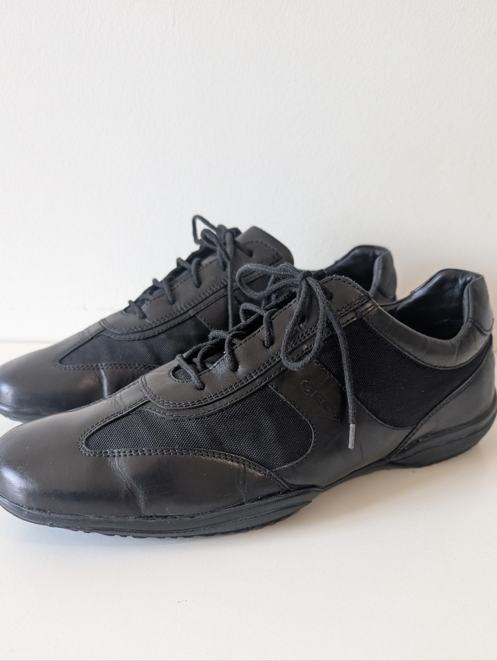 Geox Men's Uomo Black Leather Sneaker Men's Size 8